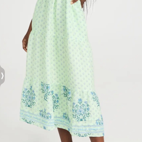 ROLLER RABBIT Yarrow Doe Linen Dress In Mint Size L - Picture 8 of 16